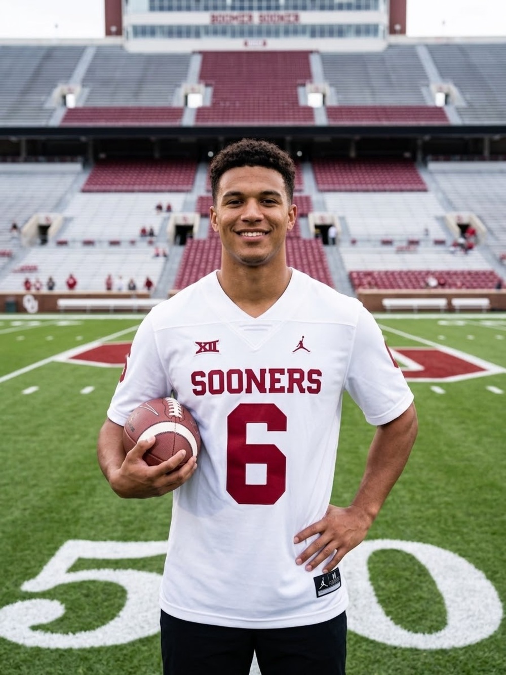 Jordan Sooners Football Jersey Crimson #6 Heisman Trophy Winner Baker Mayfield